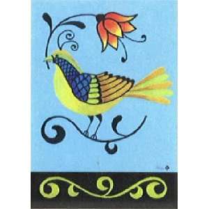  Folk Art Bird Toland Art Banner: Patio, Lawn & Garden