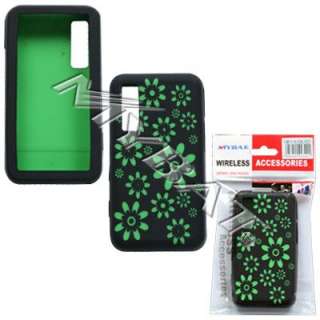NEW SILICONE CASE FLOWER GREEN FOR SAMSUNG T919 BEHOLD  