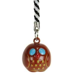 OWL BELL CHARM Lanyard Strap Cell Mobile Phone Brass Tiny Gift Bird 