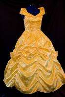 Belle GOWN Adult STUNNING Yellow Rose Satin Brocade  