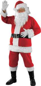 ADULT RED SANTA CLAUS COSTUME OUTFIT CLAUSE SUIT  