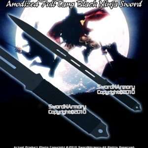  Full Tang Black Ninja Sword Machete with Nylon Sheath 