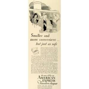  1930 Ad American Express Traveler Cheques Checks Bank 
