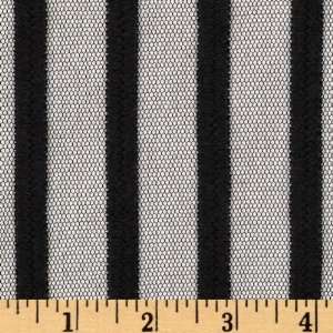  62 Wide Lace Stripes Black Fabric By The Yard: Arts 
