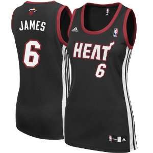  adidas LeBron James Miami Heat Womens Replica Jersey   Black 