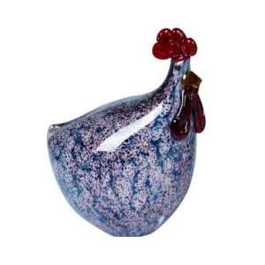  Large Glass Blue Rooster