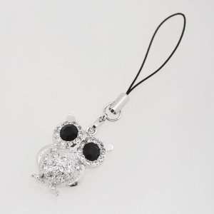  Silver Black Eyes Owl Cell Phone Hanging Charm: Everything 
