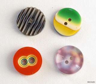 RARE VINTAGE LEA STEIN SET of 4 assorted BUTTONS lot 8  