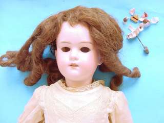 1800s C.M. BERGMANN BISQUE HEAD COMPOSITION BODY 23” DOLL GERMANY 