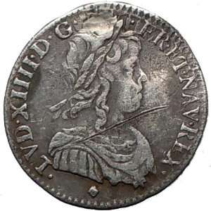 KING LOUIS XIV of France and Navarre 1/12 Ecu 1659 Authentic Antique 