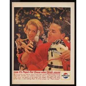 1963 Pepsi Couple Toy Horse Christmas Print Ad:  Home 