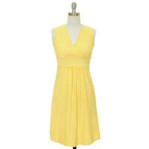  Polka Dot V Neck Summer Beach Dress XL   Sun Kiss Yellow 
