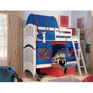  The Getaway Twin Bunk Bed with Blue and Red Tent   Lea 343 