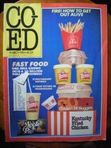 CO ED MAGAZINE~MARCH 1984~FAST FOOD~TEEN  