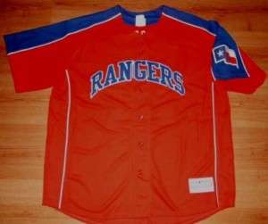 Michael Young Texas Rangers Jersey 2XL Majestic Patches  