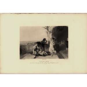  Pompeian Dance by P O Joseph Coomans   Vintage Engraving 