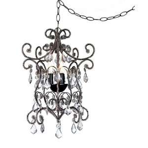  Smoke Bead Swag Plug In Style Chandelier