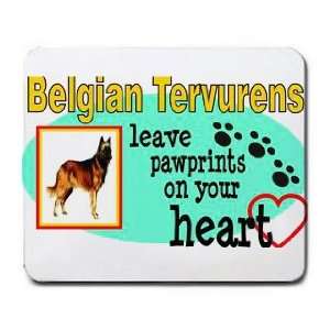  Belgian Tervurens Leave Paw Prints on your Heart Mousepad 