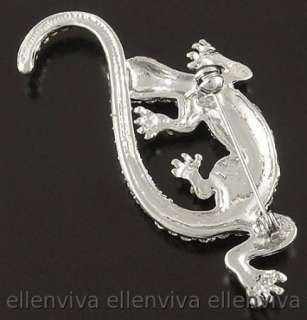 Big Bling Lizard Animal Pin Brooch New #bh152cl  