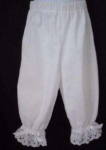 Boutique Teens Long white bloomers custom sz  
