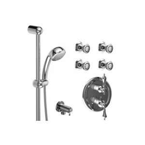   Thermostatic System with Hand Shower Rail and 4 Body Jets KIT 2EGLBNW