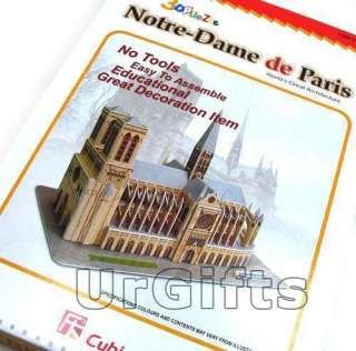 Paper 3D Puzzle Model Cathedral of Notre Dame Large  