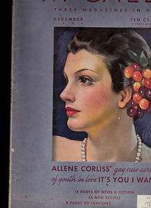 Dec 1935 McCalls Magazine Allene Corliss, Shirley Temple ad  