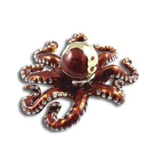  Ocean Octopus Tentacles Jeweled Pewter Trinket Box
