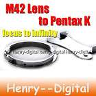 Pentax M42 42mm to PK K Mount Adapter Infinity focus