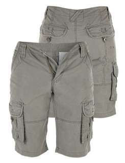 DUKE MENS CARGO SHORTS NAVY & TAUPE S M L XL POLY COTTON (207057 