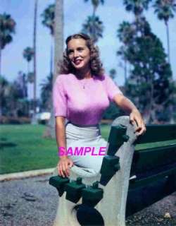YOUNG JANET LEIGH SEXY TIGHT PINK SWEATER LEANING  