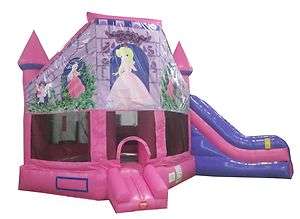 New Inflatable Combo Bounce House Pink Princess Jumping Castle 