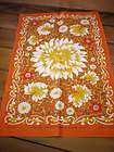 Vintage IRISH LINEN Japanese Chrysanthemum Floral TEA T