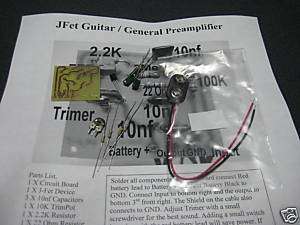 fet Jfet Guitar audio preamplifier preamp kit  