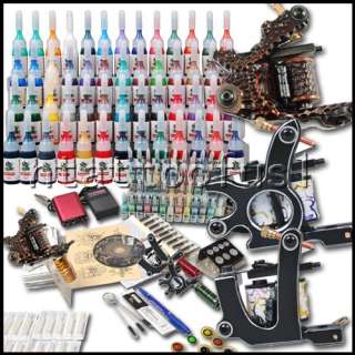 Tattoo Kit 3 Machines 54 Color Ink Power Needle MGT26 USA Storage Free 