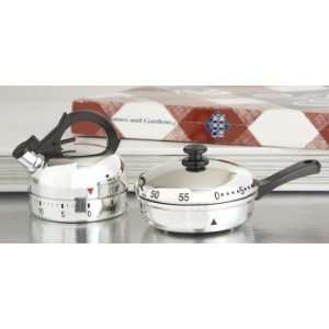  Mini Skillet Teapot Kitchen Timer 2 Asstd Acrylic Set Of 