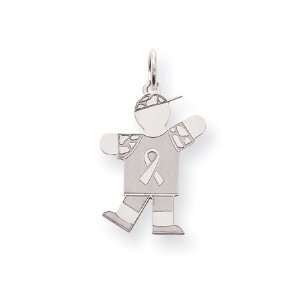  Sterling Silver Small Boy Kiss with Ribbon Charm: Jewelry