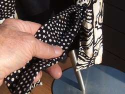   Cabrais 3 Piece Pant Slacks Set Black Tan Abstract Sz M Rayon E8