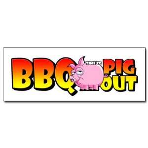   24 BBQ time to PIG OUT DECAL sticker pork barbecue 