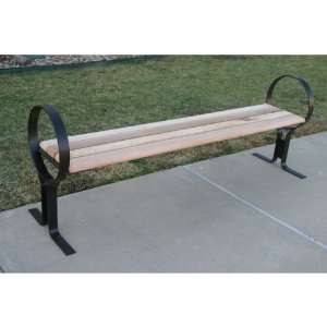   Hoop Style Backless Wood Park Bench, Black: Patio, Lawn & Garden