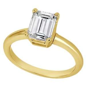  Solitaire Engagement Ring Setting for Emerald Cut Diamond 
