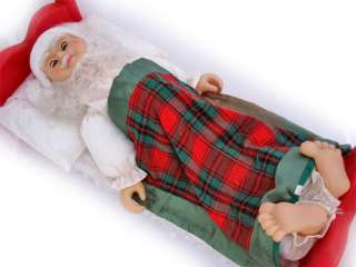   ANIMATED SLEEPING Bed SNOORING SITTING TALKING Christmas SANTA CLAUS