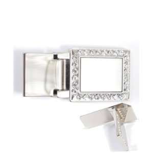  Round Crystal Buckle Design Stainless Steel Money Clip in 