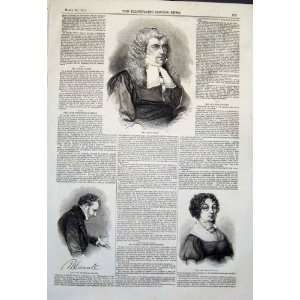   Parke Daniell Linwood Portrait Old Print 1845 Antique