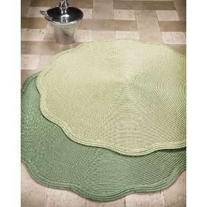  Deborah Rhodes Linen Braided Scallop Placemat   Moss 