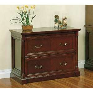   File Cabinet Traditional Style Bourbon Cherry Finish: Home & Kitchen