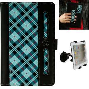 Blue Checkered Plaid Design Dauphine Edition Protective Leather Case 