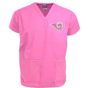  St. Louis Rams Pink Breast Cancer Awareness Scrub Top 