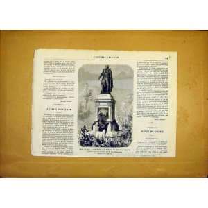  Monument Marechal Massena Nice French Print 1868: Home 