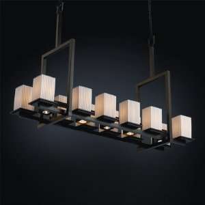   Tall Bridge Chandelier Metal Finish: Dark Bronze, Impressions: Waves